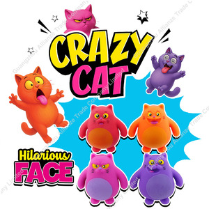 Sıcak satış yumuşak sıkı sıkmak oyuncak çılgın CatToy dolu Anti stres streç Fidget TPR kum yağ çılgın kedi oyuncak - Product Image 1