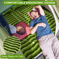 Matelas de Camping Gonflable Convertible avec Oreiller Intégré et Pompe à Pied, Design Moderne pour Chambre et Salon