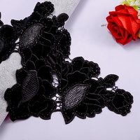 2023 fantaisie poitrine motif Floral broderie Crochet dentelle garniture Polyester personnalisé appliques patchs pour femmes vêtement