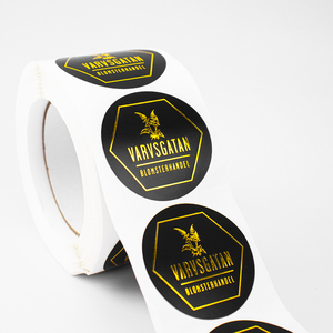 Etiquetas Adhesivas Personalizadas de Vinilo Impermeable en Rollo, Impresión en Dorado, Etiquetas Redondas con Logotipo - Product Image 2