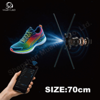 Ventilateur LED holographique 3D de 70 cm, version HD à 4 pales avec 832 LED pour affichage publicitaire en intérieur