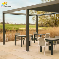 Pergola rétractable et gazebo de jardin 8x8 en aluminium avec éclairage LED pour terrasse, jardin, patio, cour arrière, structure extérieure DIY