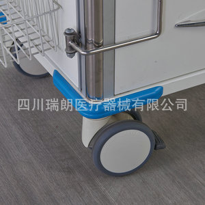 Sichuan Ruilang Medical Emergency <b>Trolley</b> Aluminum Steel 790x580x950mm 5-Layer Movable Silent Double Brake - Product Image 4