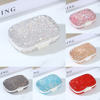 Parapluie de voyage avec strass Micro Mini Compact Super Protection UV Parapluie de poche Étui à lunettes Boîte à pilules Cendrier Agrafeuse
