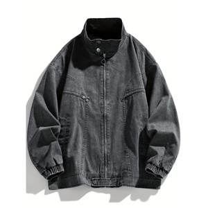 แจ็คเก็ตสไตล์วินเทจฤดูใบไม้ร่วงปี 2025 แฟชั่นอเมริกันย้อนยุค ผ้าแคนวาสฟอกสี สไตล์เวิร์คแวร์ ซิปตั้ง แนวไบค์เกอร์ เทรนด์ใหม่สำหรับผู้ชายและผู้หญิง ไซส์ XL - Product Image 1