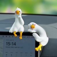 Adornos de Plástico para Consola de Coche con Forma de Ganso Blanco Grande, Estilo de Dibujos Animados, Venta al por Mayor