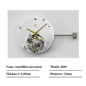 Movimiento de Reloj Tourbillon Real con 19 Rubíes, Cuerda Manual, Logotipo OEM Grabado, Hecho a Mano, GFL-6600, 33mm - Product Image 6
