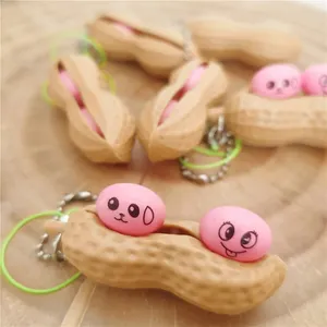 Spielzeug Spiele Kinder Squeeze Peanut Bean Fidget Sensory Schlüssel bund Bean Pea Pods Spielzeug Schlüssel anhänger Telefon Tasche Stress abbau Zappeln Spielzeug