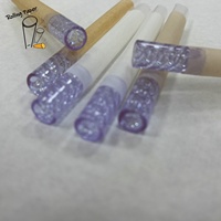 Tube à fumer en verre spiralé violet exclusif 10 * 30 MM avec diamètre de la bouche en verre personnalisable