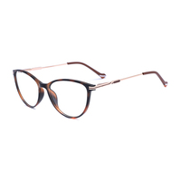 Montura de gafas Tr90 de nuevo diseño, montura de gafas ópticas de ojo de gato para mujer, montura de gafas ópticas de ojo de gato de la mejor calidad para mujer