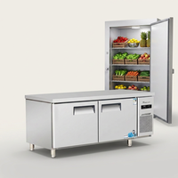 Plan de travail réfrigéré multifonctionnel en acier inoxydable, congélateur, table de préparation alimentaire commerciale pour hôtel, restaurant, cuisine