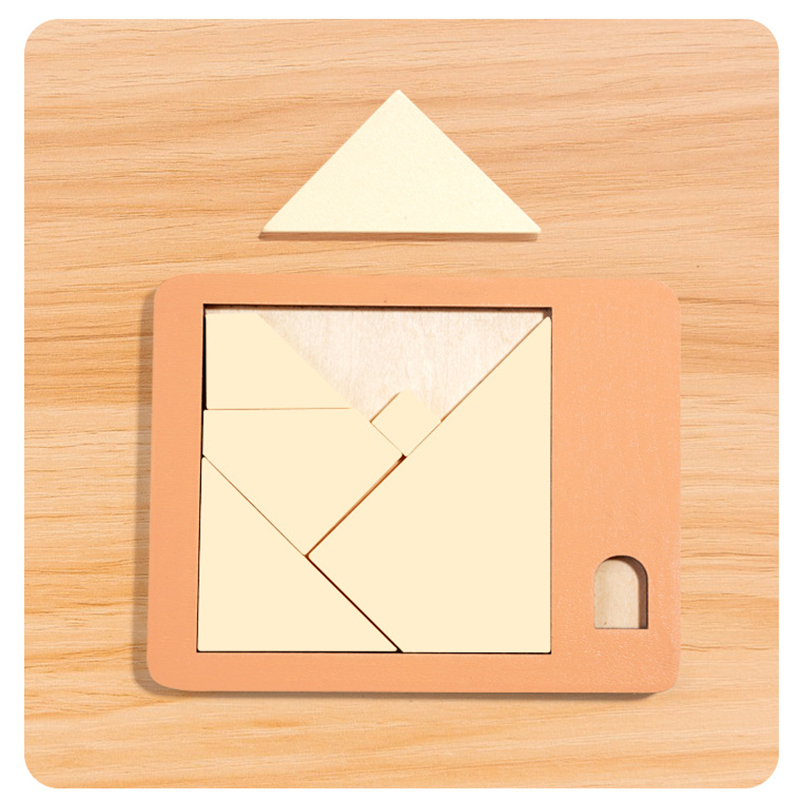 Set 5 Geometric DIY Wood Puzzles