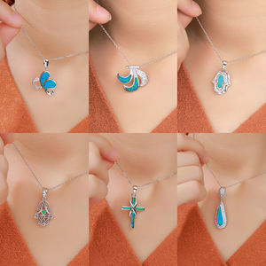 Xyop เครื่องประดับ2024 925เงินหนึ่งหยวนหลังจากจุดเริ่มต้นของการเริ่มต้นของการเพิ่มขึ้นของดวงอาทิตย์จี้โอปอลมุกเดินทางใหม่ Y - Product Image 3