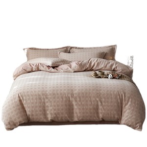 Parure de lit en coton à motif géométrique, housse de couette, taies d'oreiller, drap, style maison, automne hiver 2025 - Product Image 1