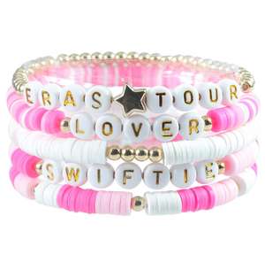 Pulseras de la Amistad con Cuentas de Colores Estilo Bohemio, con Letras de Fearless, Evermore, <span class=keywords><strong>Antihero</strong></span>, Reputation y Taylor Swift, Gran Venta - Product Image 1