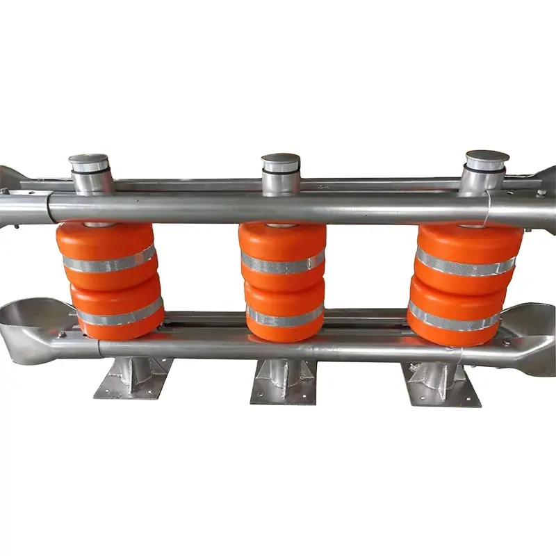 Roller barrier fence EVA double roller buckets road anti crash barrier guardrail road traffic safe rolling crash barrier