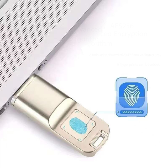 Security USB Key Fingerprint Encrypted 8G 32G 64G 128G 256G Memory Storage New USB 3.0 Interface Metal Material OEM ODM OBM