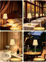 Lampe de table rechargeable sans fil à commande tactile dimmable, design nœud papillon nordique de luxe, éclairage d'ambiance pour chambre et hôtel