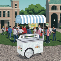 Nouvelle petite charrette de présentation de crèmes glacées de comptoir - Chariot roulant 220V pour yaourts, gelatos et sorbets en magasins de proximité