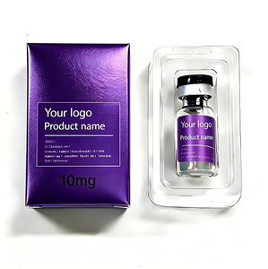 Custom Folding Carton Single Peptide 3ml 10ml Vial Boxes case <strong>Silver</strong> Stamping 3ml Peptide Vial Packaging <strong>Box</strong> with Plastic Tray - Product Image 3