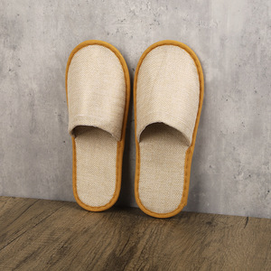 Pantuflas <span class=keywords><strong>de</strong></span> Lino Abiertas SAIN SL-13, Reciclables y Biodegradables, Hechas <span class=keywords><strong>en</strong></span> China, para Hotel y Viajes, Venta al Por Mayor - Product Image 2