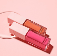 Fard à joues liquide repulpant Private Label, 11 teintes, multi-usages, teinte pour les lèvres et les joues, bouchon rose, flacon carré transparent, logo personnalisé