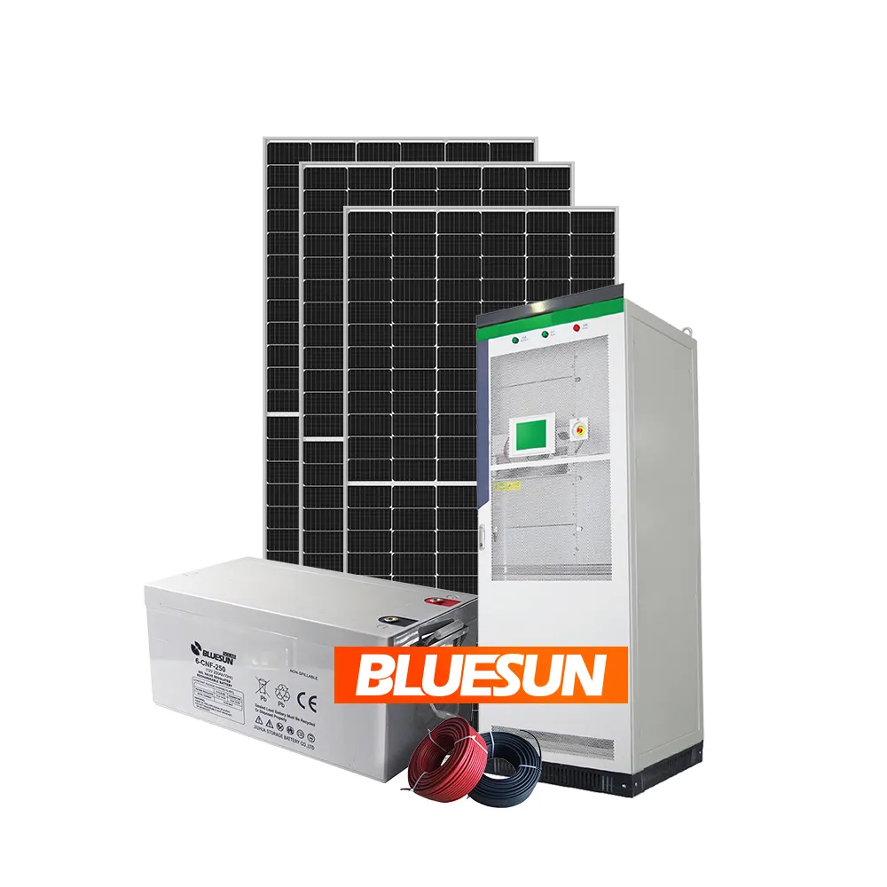 Гибридная солнечная панель Bluesun с возобновляемой энергией, 50 кВт, 100 кВт, для домашнего использования с монтажной системой
