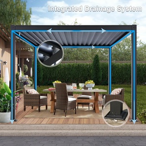 Gazebo Eléctrico de Aluminio, Toldo para Exteriores, Recubrimiento en Polvo de Alta Densidad, Resistente <span class=keywords><strong>a</strong></span> Huracanes, Pérgola con Control de Sensor Inteligente - Product Image 3