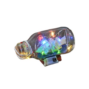 <span class=keywords><strong>Bouteille</strong></span> en verre décorative nautique avec lumière LED, (11x5.3x6cm), navire en <span class=keywords><strong>bouteille</strong></span>, flotteurs en verre de bouteilles de dérive LED - Product Image 1