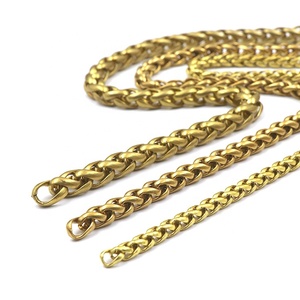 shiny gold color brass metal chain iron curb chain with lobster swivel hook for bag straps chains for bags