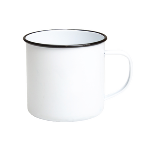 Tazas Metálicas para Sublimación, Blancas, Lisas, de Acero, para Café, con Borde de Acero Inoxidable - Product Image 1