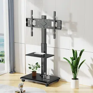New Mobile TV Cart Holder On 40 Kg Loading Capacity TV Stand With Wheels For 26"-65" LCD TV