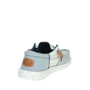 Hey Dude Mocassins en toile rayés blancs et bleus pour hommes, chaussures décontractées - Product Image 3