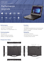 Portátil totalmente resistente de 15,6 pulgadas FHD 16:9 Tablet PC industrial a prueba de polvo e impermeable con 8G DDR4 256GB M.2 SSD
