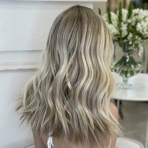 Parrucca in pizzo anteriore con fodera in seta senza cuciture con <span class=keywords><strong>capelli</strong></span> umani 100% vergine europea bionda e marrone in pizzo Top parrucca da <span class=keywords><strong>donna</strong></span> - Product Image 5