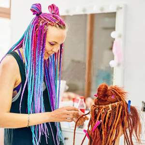 Pegangan ergonomis kait Crochet gimbal, alat kepang Multi kepala ganda untuk ekstensi rambut DIY mengepang rambut tangan untuk - Product Image 5