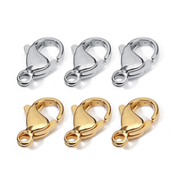 Chaude 18K Or PVD Placage 304 En Acier Inoxydable Étanche Homard Fermoir DIY Bracelet Collier Bijoux Tailles 9/10/11/12mm