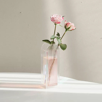 Vase Moderne en Acrylique pour Arrangement Floral Hydroponique – Design Simple et Transparent pour Table de Salon – Mini Vase en Plastique Mat