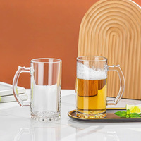Vente en gros de mugs à bière en verre personnalisés avec logo, 500 ml, logo gravé au laser, logo sablé, en promotion