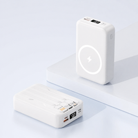 Batterie externe à charge rapide 20000mAh 22.5W, pack de batterie portable avec charge sans fil magnétique 15W et câbles intégrés