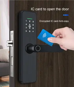 Brass Door Lock With Fingerprint Access Control TTLOCK Automatic Hotel Door Lock