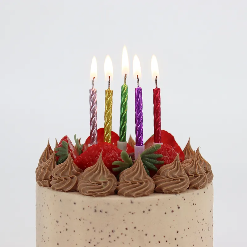 ZHOUBA Velas de cumpleaños para pastel de oro velas 6 unids portátil cumpleaños vela delicada papel dorado decorativo pastel vela para fiesta 18 cm 