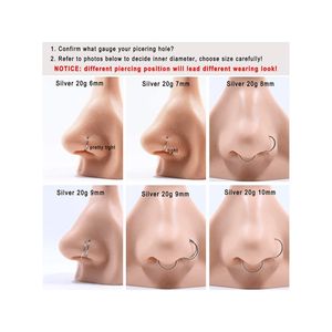 Ensemble <span class=keywords><strong>de</strong></span> bijoux <span class=keywords><strong>de</strong></span> corps en acier inoxydable pour femmes, septum nasal, charnière, anneau <span class=keywords><strong>de</strong></span> séparation, anneau <span class=keywords><strong>de</strong></span> <span class=keywords><strong>nez</strong></span> - Product Image 3