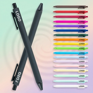 Venta al por Mayor de Bolígrafos de Plástico Multicolores con Recubrimiento de Goma, Bolígrafo con Logotipo Personalizado Impreso para Actividades Promocionales - Product Image 1