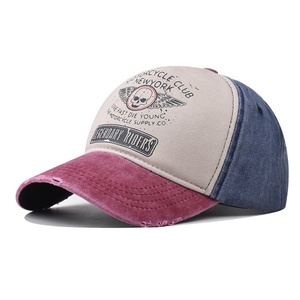<span class=keywords><strong>Gorra</strong></span> de béisbol de 6 paneles con estampado de calavera lavada, estilo vintage, para hombre y <span class=keywords><strong>mujer</strong></span>, personalizada, con visera de pato, transfronteriza, Nueva <span class=keywords><strong>York</strong></span> - Product Image 1