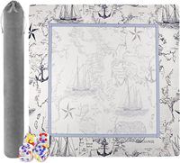 Tapis de Mahjong Portable de Luxe Gedgan, Antidérapant en Diatomite, Réduction du Bruit, 23,6*23,62 Pouces, Housse de Table de Poker pour 6 Joueurs, Mahjong Américain