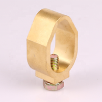 Pince à terre type A en laiton, 4 pièces, sur mesure, tige de liaison de terre, en cuivre massif, tiges à terre électrique et accessoires