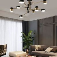 Lustre LED de luxe nordique noir et or, décoration pour salon, chambre créative, bureau, salle à manger, éclairage de plafond intérieur