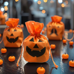 Bolsa de Regalos para Niños con Diseño de Halloween, Modelo 1720W, Cuerda de Nailon, Tela No Tejida, Patrón Impreso, Decoraciones de Pared para Fiestas Infantiles - Product Image 1
