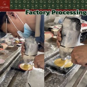 Lavabo mural rectangulaire personnalisé GOLDKING en marbre naturel, lavabos en pierre, lavabo avec un seul bac - Product Image 5